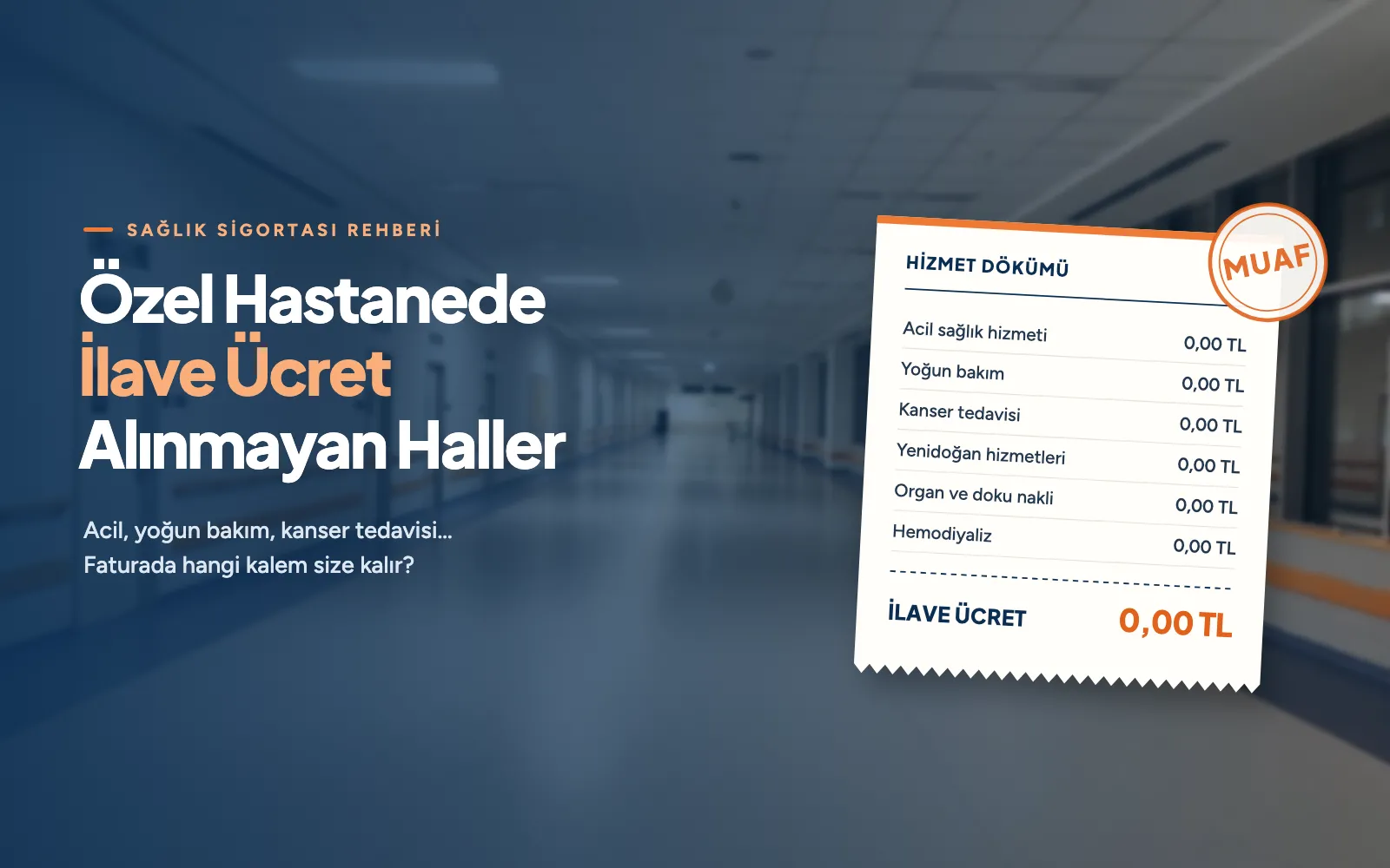 Özel Hastanelerde Hangi Sağlık Hizmetlerinde İlave Ücret Alınmaz?